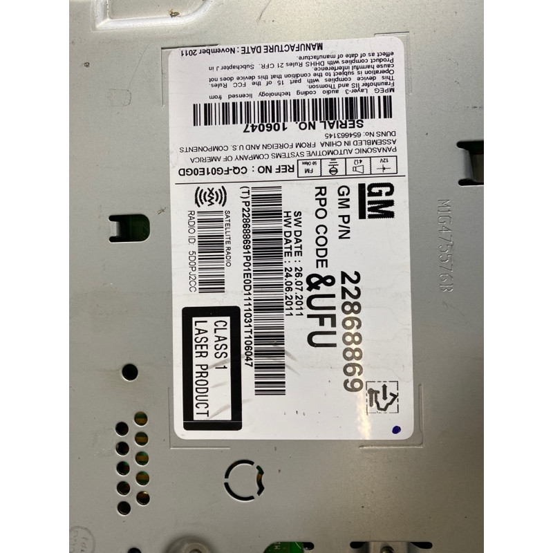 Магнитофон (электрика) CHEVROLET Volt 1 2012 1.4 22868869