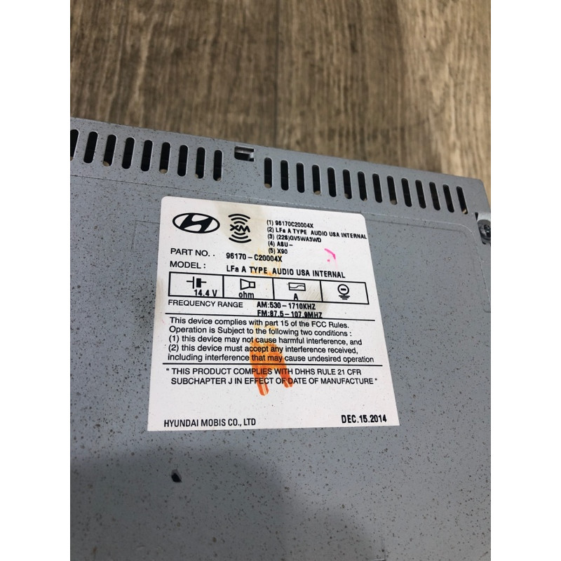 Магнитофон (электрика) Hyundai Sonata LF 2015 2.4 96170C20004X