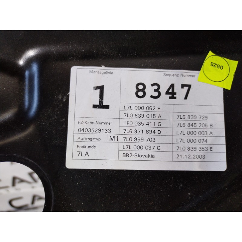 Механизм стеклоподъемника (кузов и элементы) Volkswagen Touareg 7L 2004 3.2 7L0839461D