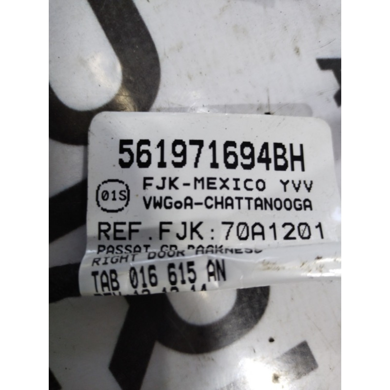Проводка дверная (электрика) Volkswagen Passat B8 2016 1.8 561971694