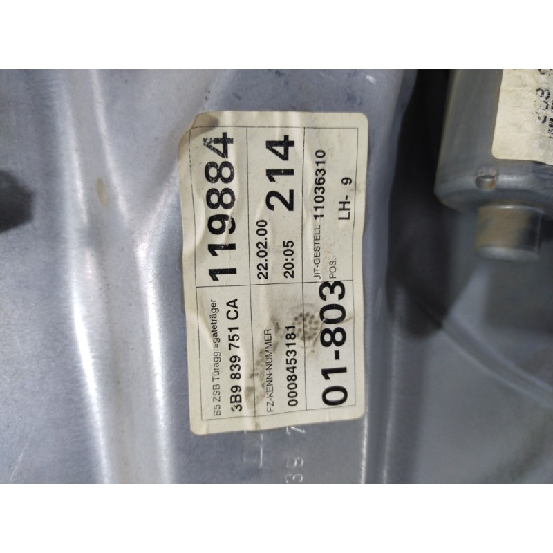 Механизм стеклоподъемника с мотором (кузов и элементы) Volkswagen Passat B5 2000 2.5 3b9839751ca