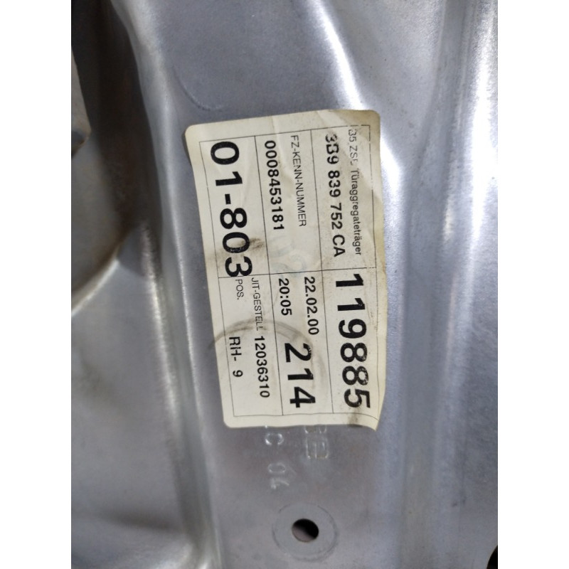 Механизм стеклоподъемника с мотором (кузов и элементы) Volkswagen Passat B5 2000 2.5 3b9839752ca