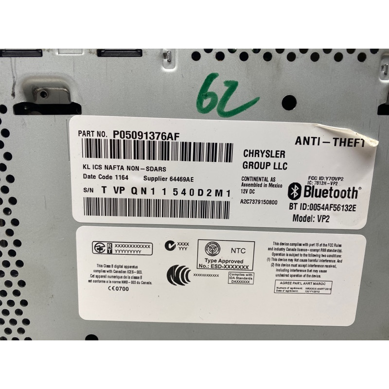Магнитофон (электрика) Jeep Cherokee KL 2014 3.2 5091376af