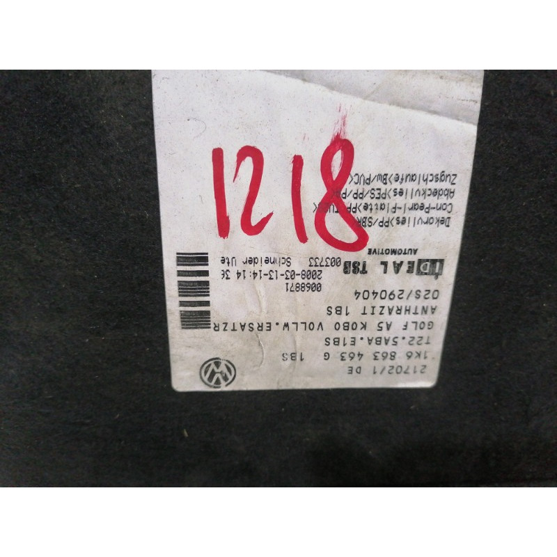 Пол Багажника (салон) Volkswagen Golf 1K 2.5 1k6863463g
