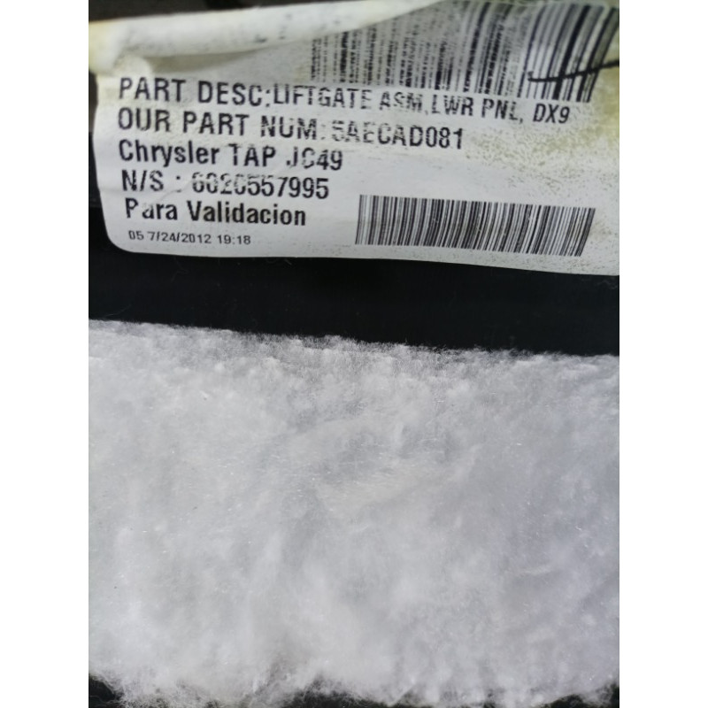 Обшивка крышки багажника (салон) Dodge Journey SXT 2013 3.6 1BE54DX9AE