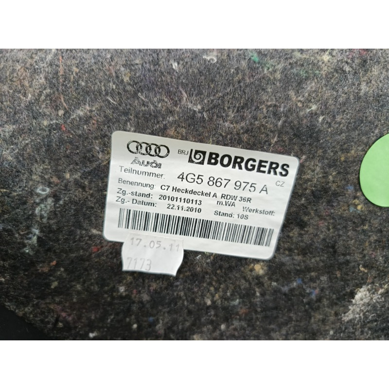 Обшивка крышки багажника (салон) AUDI A6 C7 2011 2.0 tdi 4g5867975a