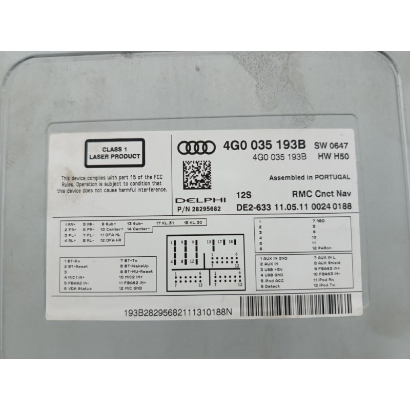 Магнитофон (электрика) AUDI A6 C7 2011 2.0 tdi 4g0035193b