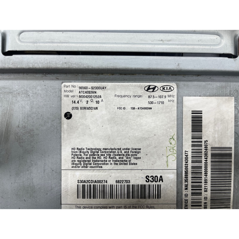 Магнитофон (электрика) Hyundai Santa Fe TM 2019 2.0 GDi Turbo 96560S2300UAY