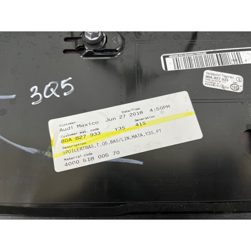 Спойлер (кузов и элементы) AUDI Q5 FY 2018 2.0 TFSI DAYB 80A827933GRU