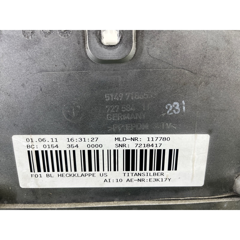 Накладка кришки багажника (кузов і елементи) BMW 7-series F02 2011 4.4 N63 51497205775
