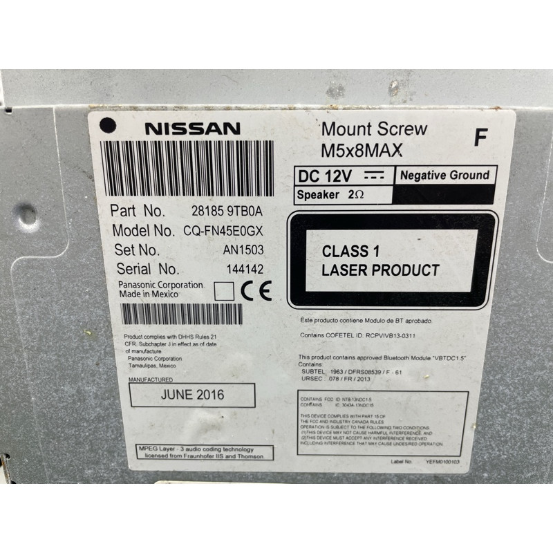 Магнитофон (электрика) Nissan Rogue T32 2016 2.5 QR25DE 281859TB0A