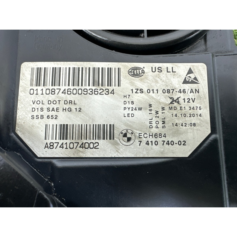 Фара (оптика) BMW 5-series F10 2015 2.0 N20 63117343906