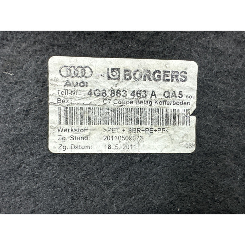 Пол Багажника (салон) AUDI A7 4G 2012 3.0 CGXB 4G8863463AQA5