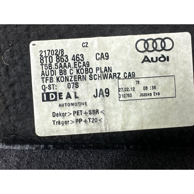 Пол Багажника (салон) AUDI A4 B8 2012 2.0 CAEB 8T0863463CA9
