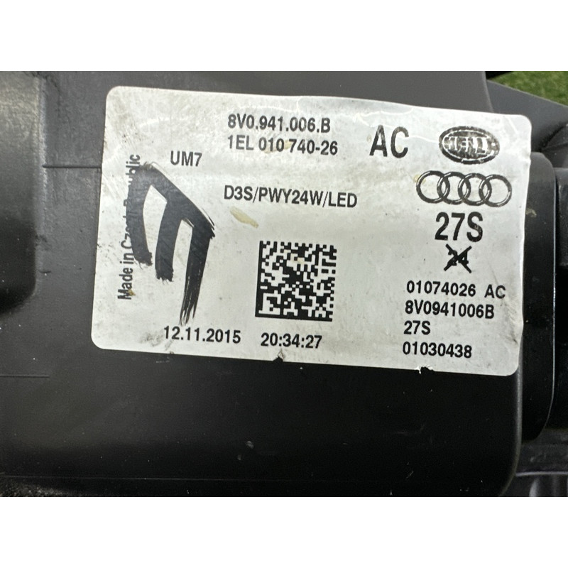 Фара (оптика) AUDI A3 8V 2016 1.8 CNSB 8V0941044B