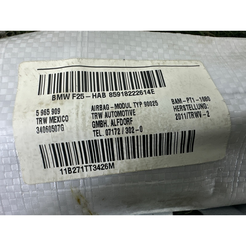 Airbag шторка (airbag/безопасность) BMW X3 F25 2012 3.0 72129182226