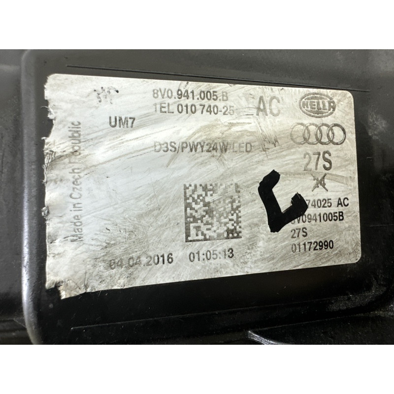 Фара (оптика) AUDI A3 8V 2016 1.8 CNSB 8V0941043B