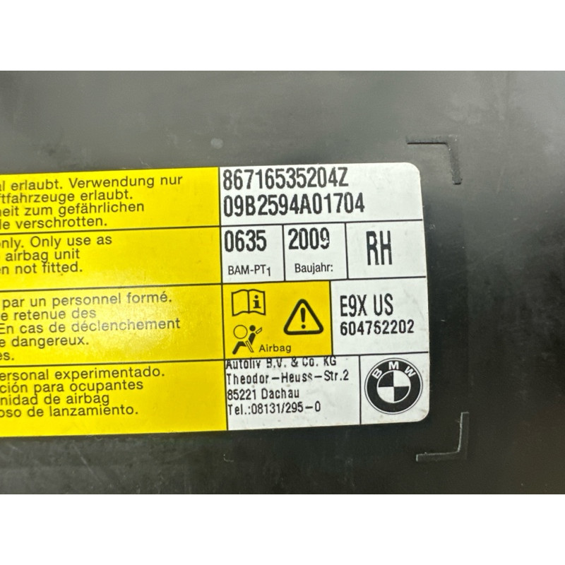 Airbag сидения (airbag/безопасность) BMW 3-series E90 2010 3.0 N54 72127165352