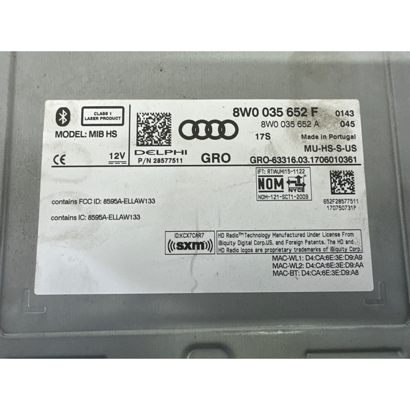 Блок управления мультимедиа (электрика / блоки управления) AUDI A4 B9 2017 2.0 TFSI 8W0035654F