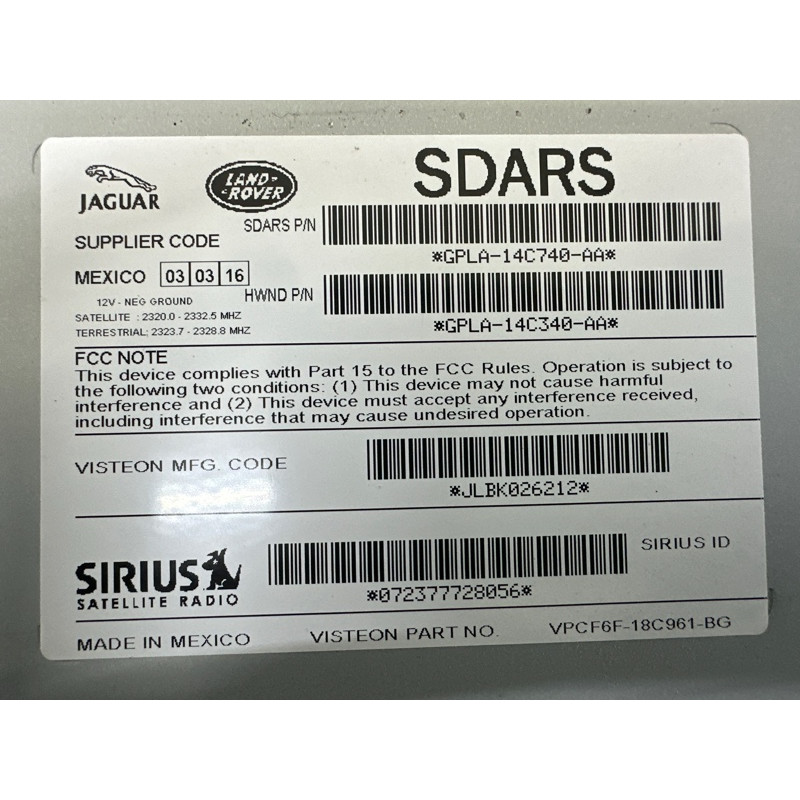 Блок радиоприемника (электрика / блоки управления) LAND ROVER Range Rover Evoque L538 2016 2.0 LR085469