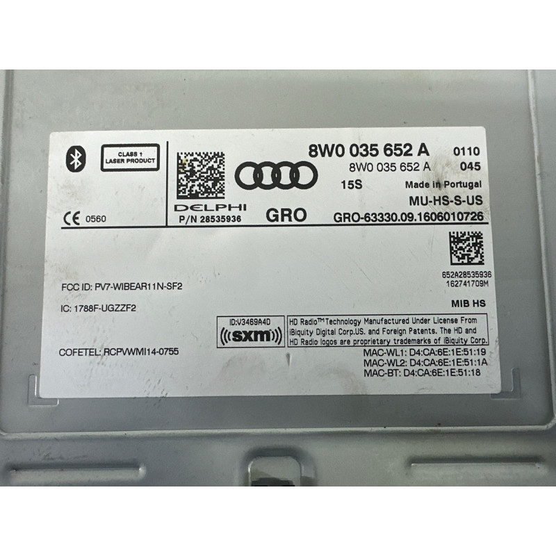 Блок управления мультимедиа (электрика / блоки управления) AUDI A4 B9 2017 2.0 TFSI 8W0035654A