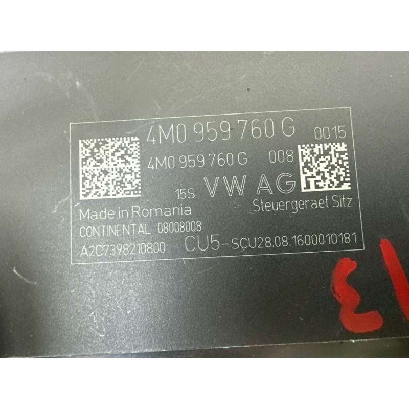 Блок управления сиденьем (електрика / блоки управління) AUDI Q7 4M 2017 3.0 TFSi 4M0959760G