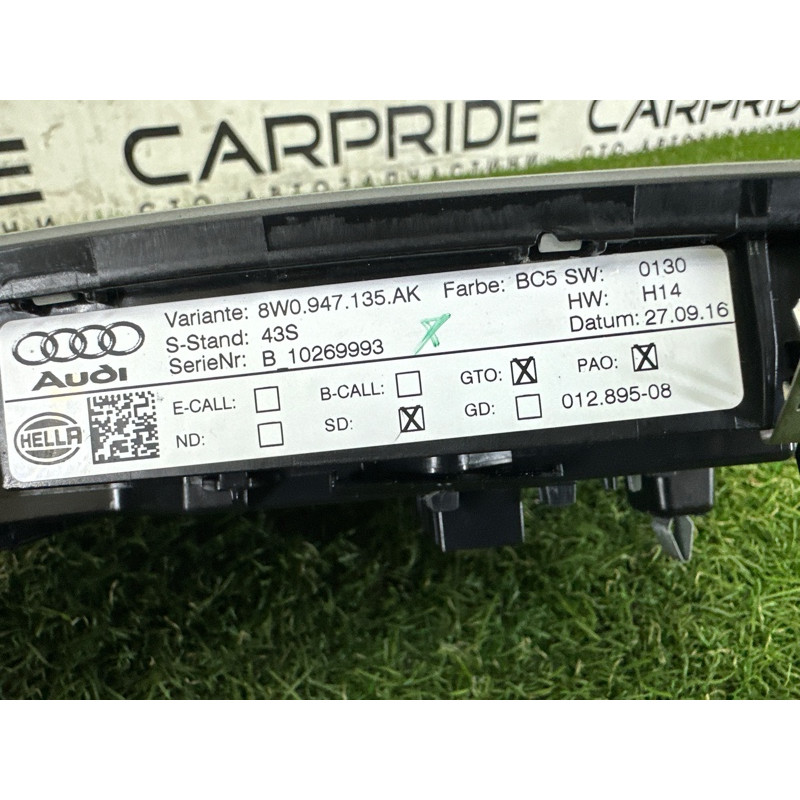 Плафон салона (салон) AUDI A4 B9 2017 2.0 TFSI 8W0947135AKBC5