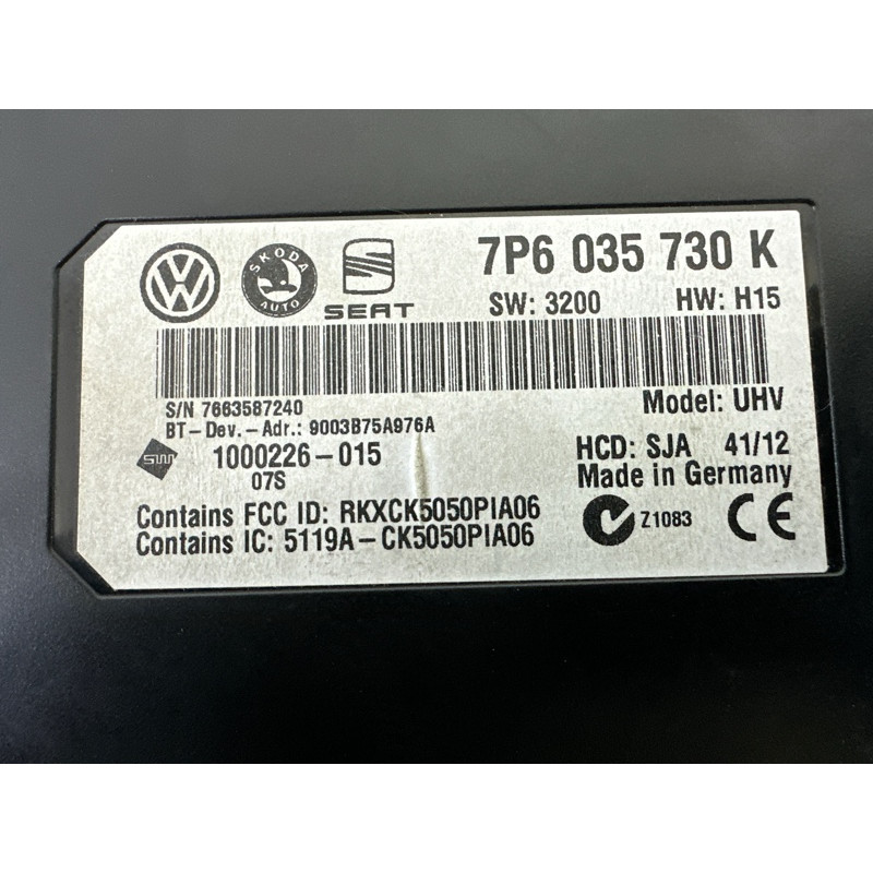 Блок Bluetooth (электрика / блоки управления) Volkswagen Touareg NF 2013 3.6 7P6035730K