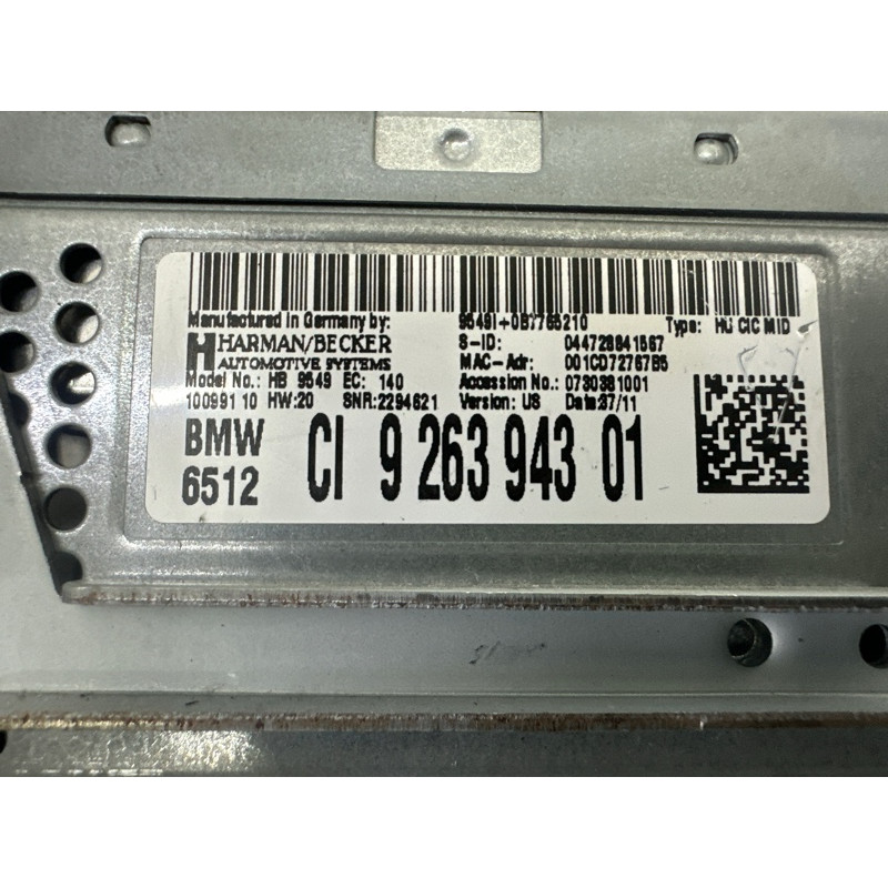 Блок управления мультимедиа (электрика / блоки управления) BMW X5 E70 2012 3.0 N55B30 65129263943