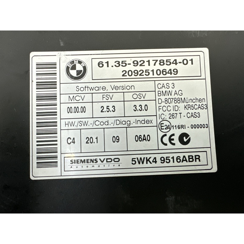 Блок керування CAS (електрика / блоки управління) BMW 3-series E90 2010 3.0 N54 61359395656