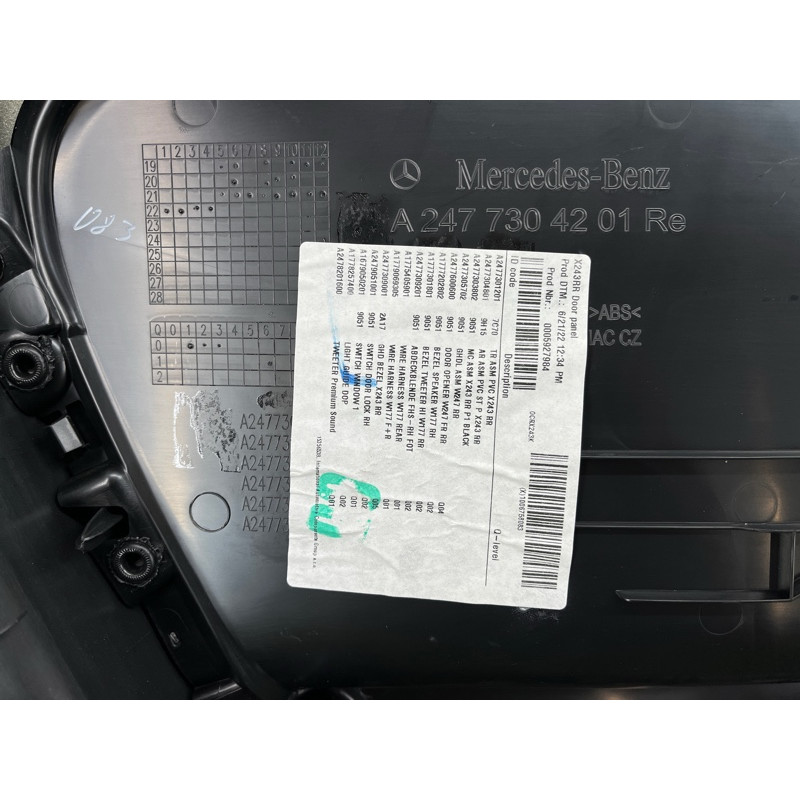 Дверна карта (салон) Mercedes-Benz EQB 350 X243 2022 A24773038039051