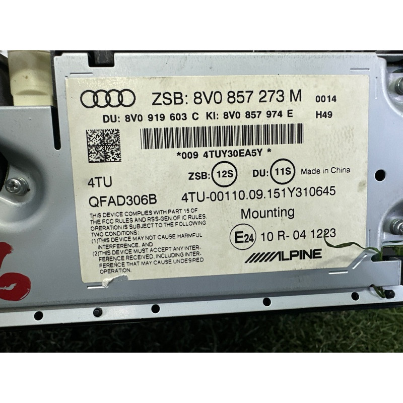 Монитор (электрика) AUDI A3 8V 2016 1.8 CNSB 8V0857273M6PS