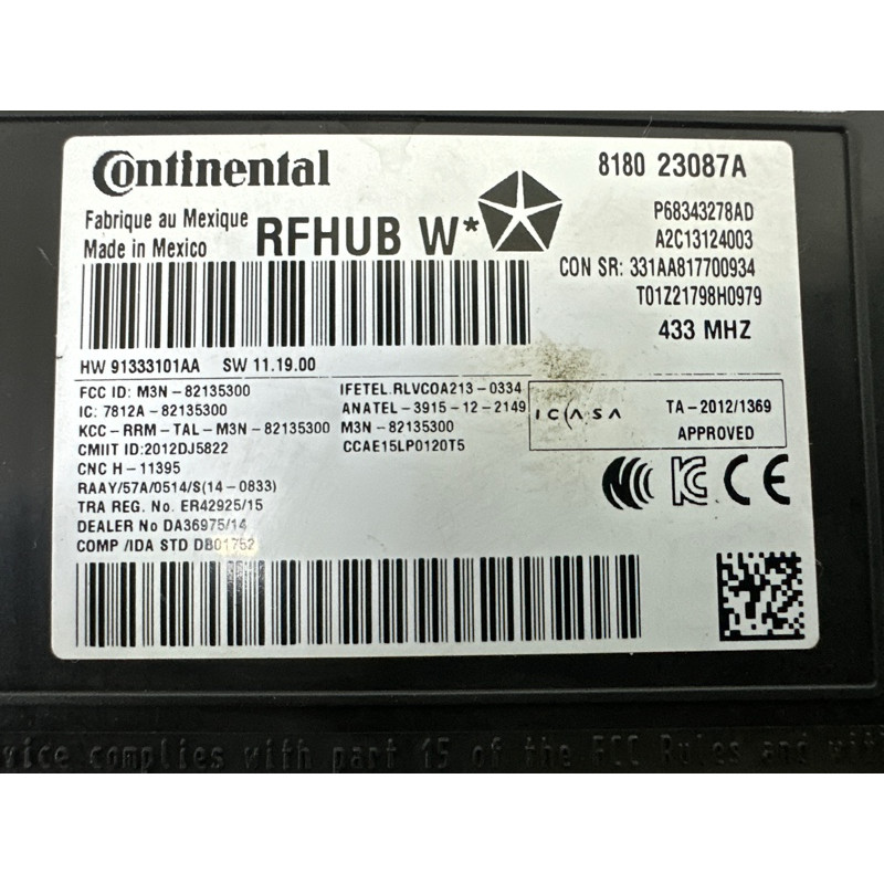 Блок бесключевого доступа (электрика / блоки управления) Jeep Grand Cherokee WK2 2018 3.6 68343278AC