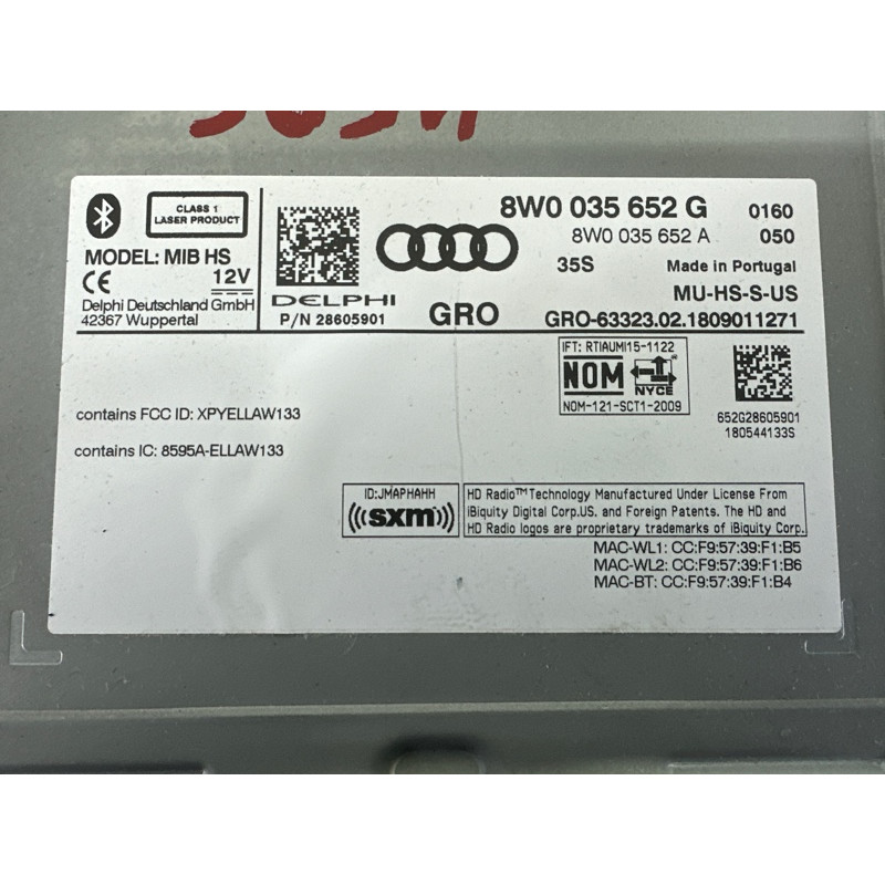 Блок керування мультимедіа (електрика / блоки управління) AUDI A4 B9 2018 2.0 DBPA 8W0035654G