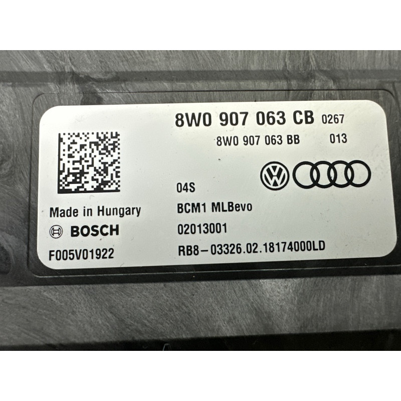 Модуль BCM (электрика / блоки управления) AUDI A4 B9 2018 2.0 DBPA 8W0907063CB