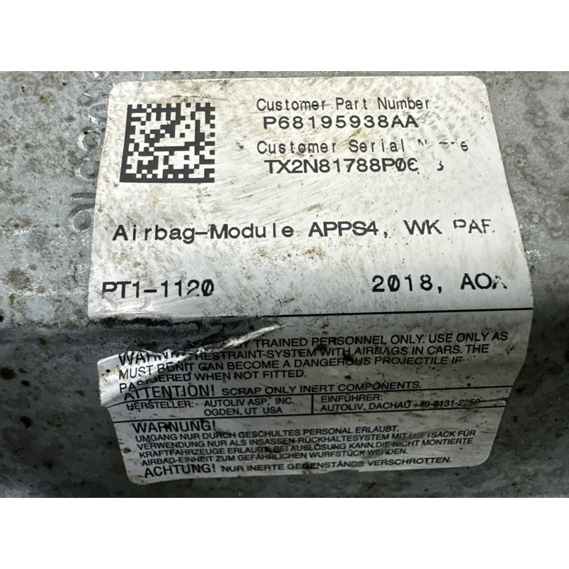 Airbag торпеды (airbag / безопасность) Jeep Grand Cherokee WK2 2018 3.6 68195938AA