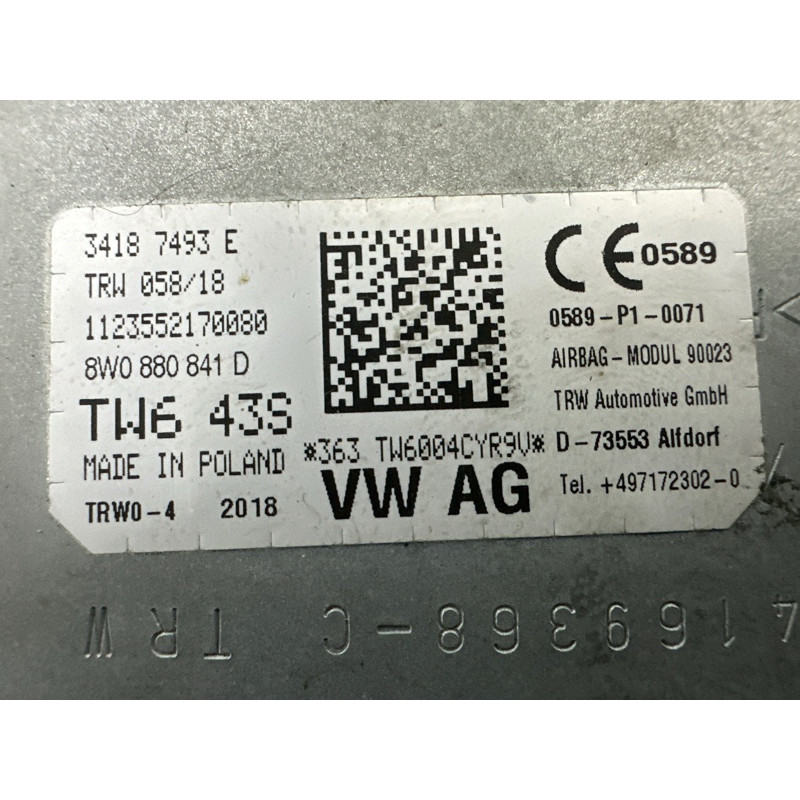 Airbag коленей (airbag / безопасность) AUDI A4 B9 2018 2.0 DBPA 8W0880841D