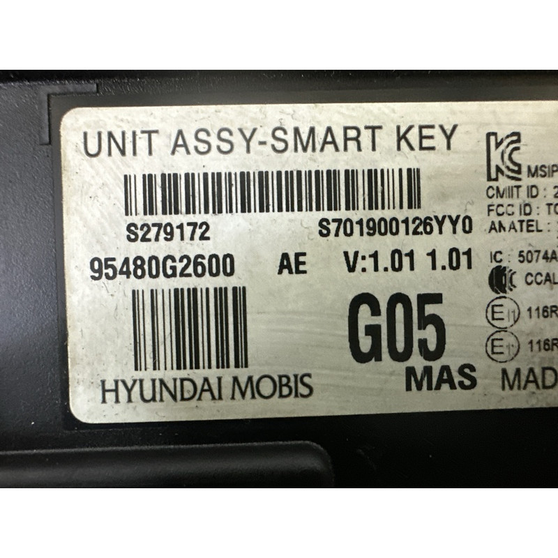 Блок безключевого доступу (електрика / блоки управління) Hyundai Ioniq AE 2017 1.6 95480G2600