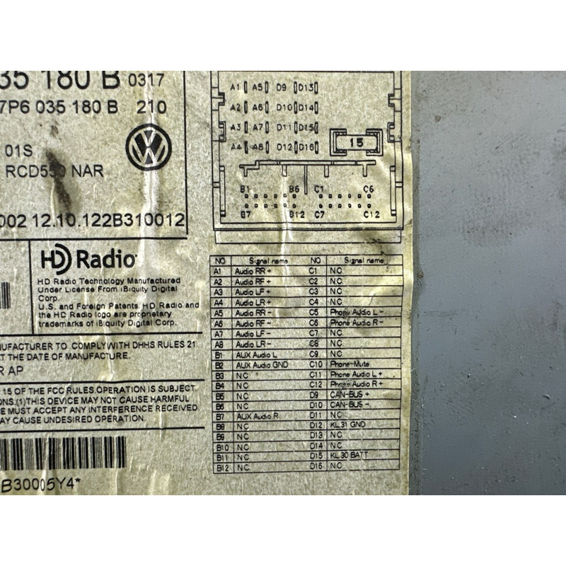Магнитофон (электрика) Volkswagen Touareg NF 2013 3.6 7P6035180B