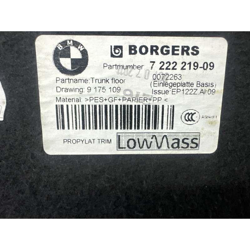 Пол Багажника (салон) BMW X3 F25 2012 3.0 51477222219