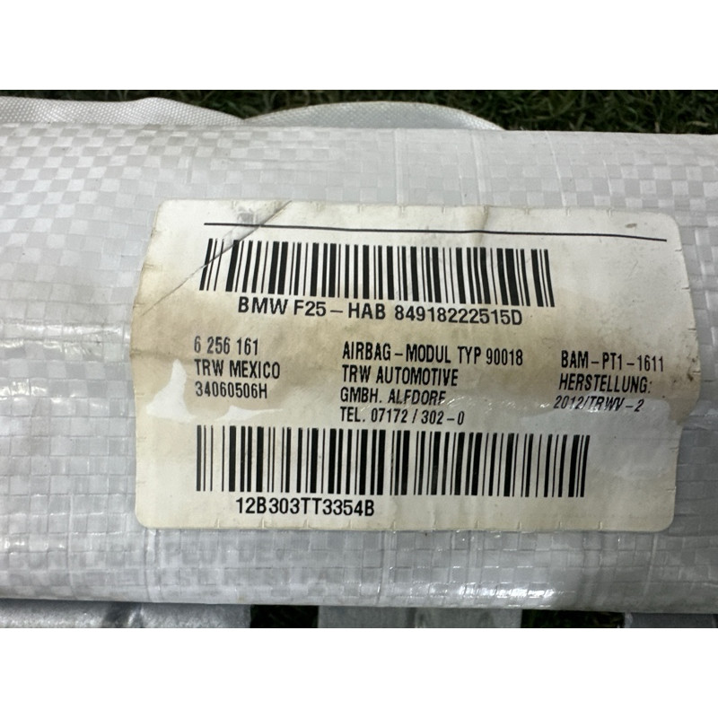 Airbag шторка (airbag / безпека) BMW X3 F25 2013 2.0 72129182225