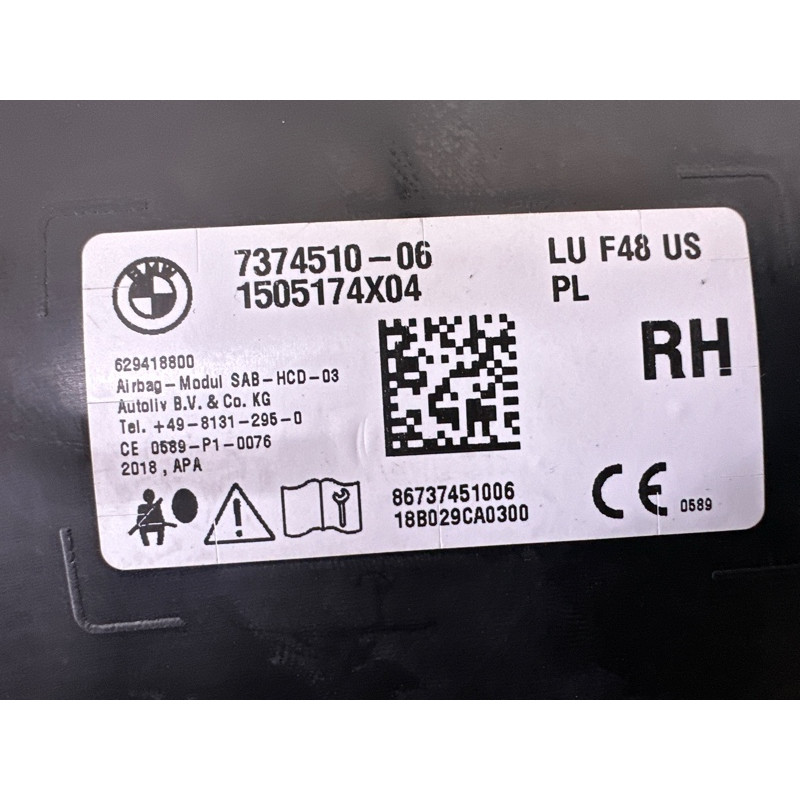 Airbag сидения (airbag / безопасность) BMW X1 F48 2018 2.0 72127374510