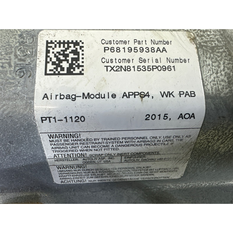 Airbag торпеди (airbag / безпека) Jeep Grand Cherokee WK2 2015 5.7 HEMi 68195938AA