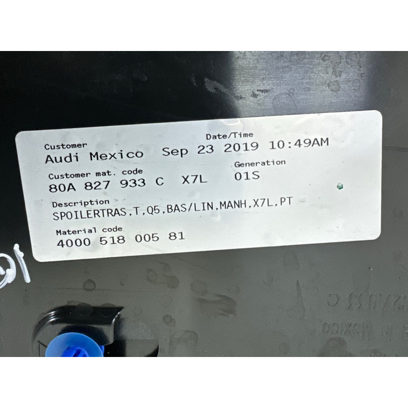 Спойлер (кузов и элементы) AUDI Q5 FY 2020 2.0 DJYA 80A827933CGRU