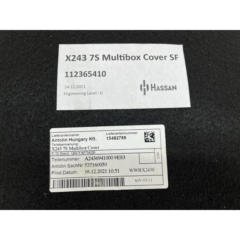 Пол Багажника (салон) Mercedes-Benz EQB 350 X243 2022 A24369410009E83