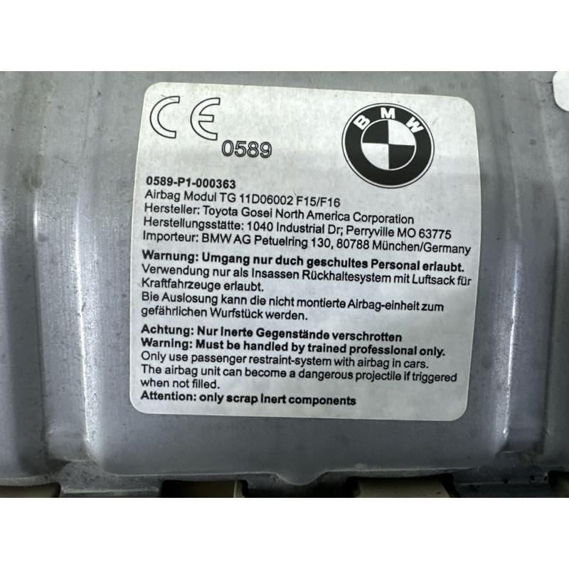Airbag колін (airbag / безпека) BMW X5 F15 2015 3.0 72129311684