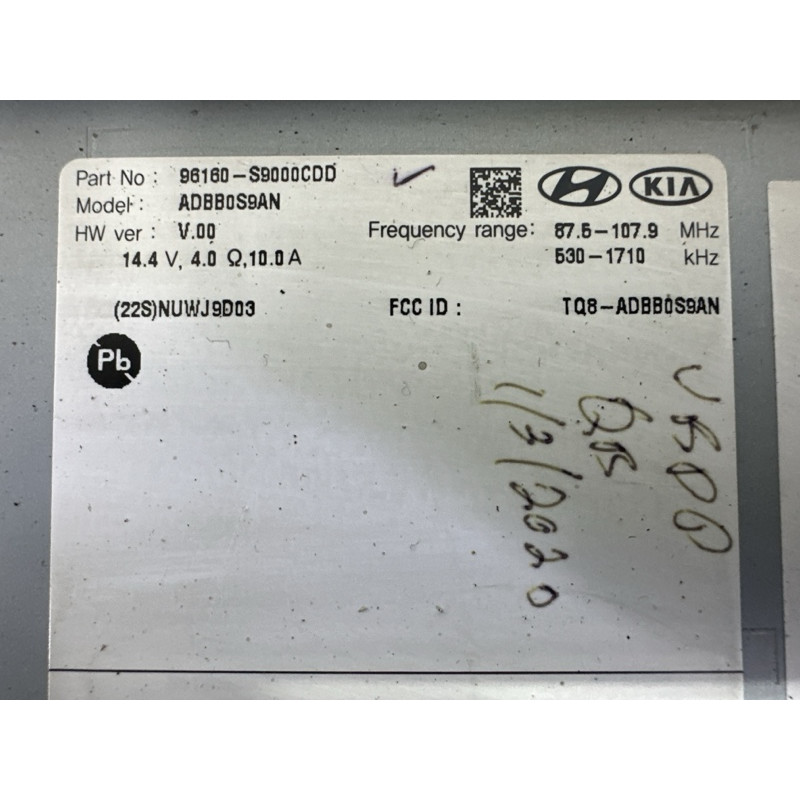 Магнитофон (электрика) KIA Telluride Not specified 2020 3.8 96160S9000CDD