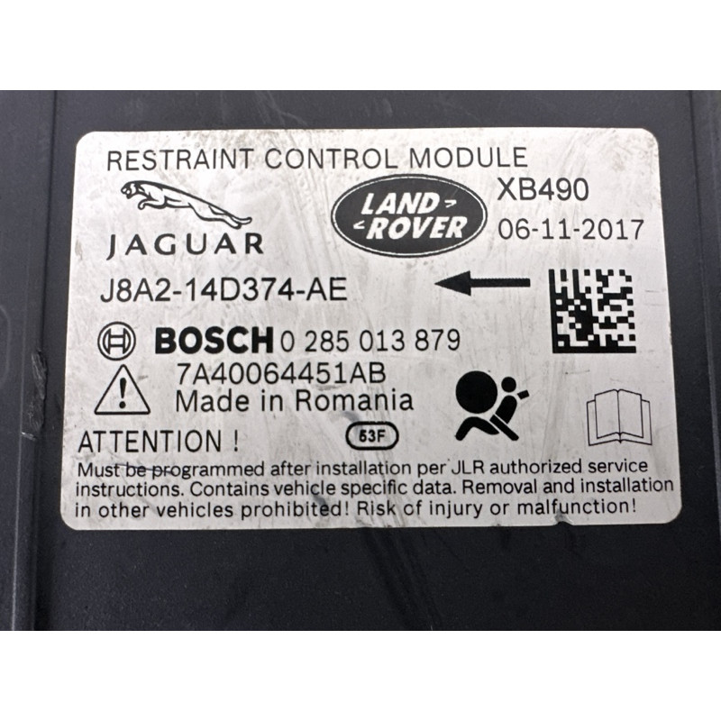 Блок управления airbag (airbag / безопасность) LAND ROVER Range Rover Velar L560 2018 2.0 LR092581