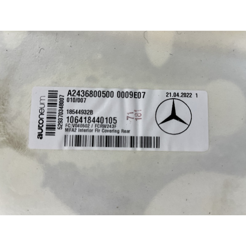 Ковролин (салон) Mercedes-Benz EQB 350 X243 2022 A24368005009E07