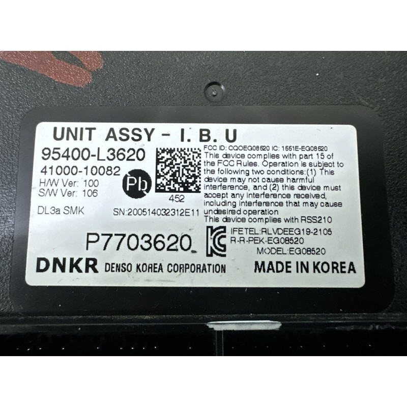 Модуль BCM (электрика / блоки управления) KIA K5 DL3 2021 1.6 95400L3620